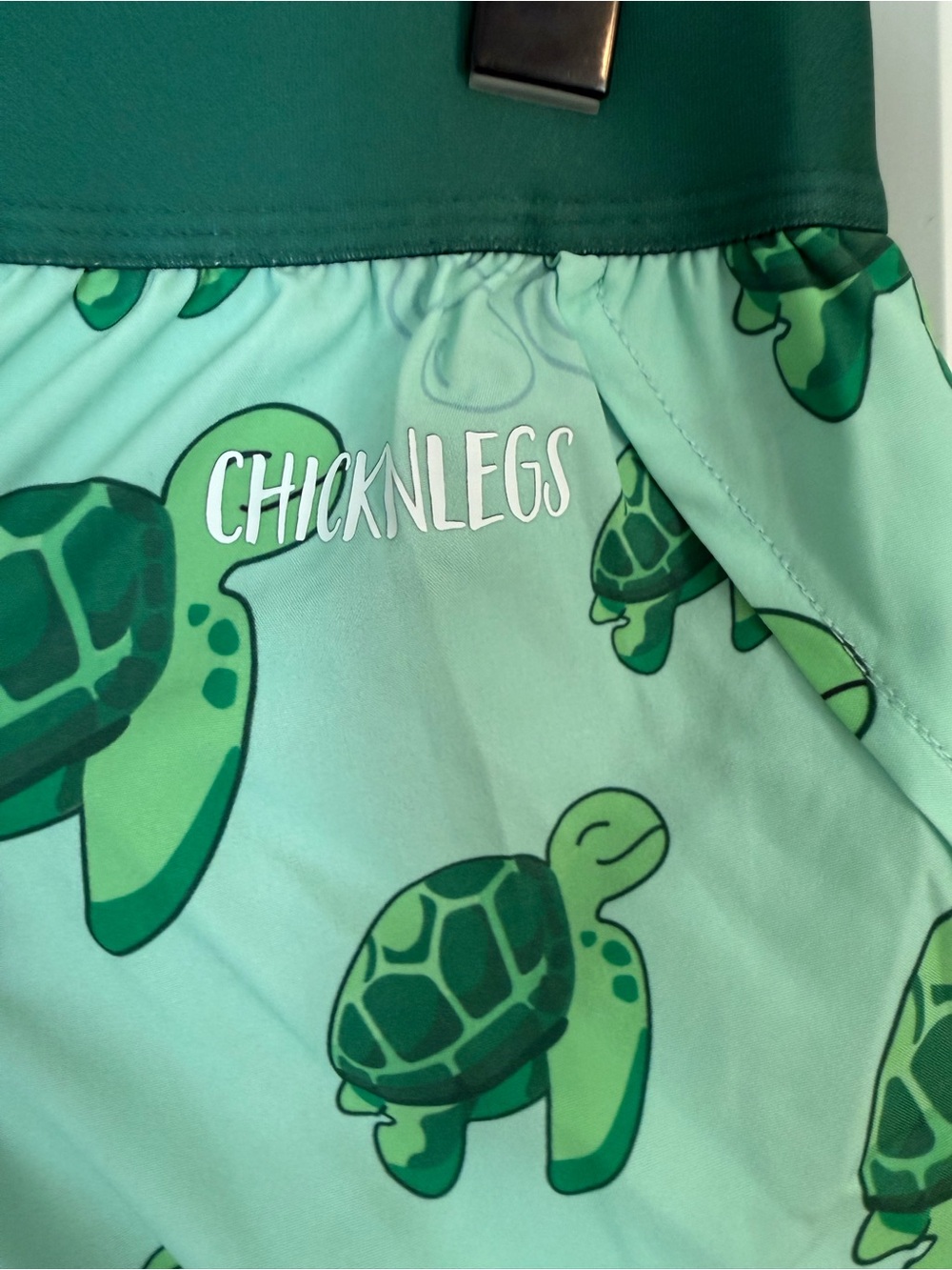 Chicknlegs Women’s Medium Chicken Legs Running Shorts Turtle Print Lined - Picture 3 of 4